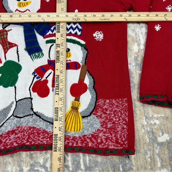 Vintage Designers Originals Studio Snowmen Christmas Grandma Sweater Large - Picture 2 of 5